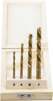 Twist Drill Bit Set 4-piece HSS Drill Set, Lefthand cutting