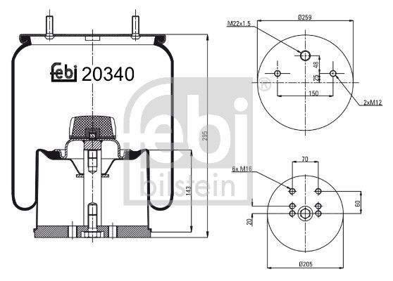 Bellow, air suspension Bergische Achsen 05.429.42.19.1