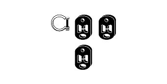 Mounting Kit, exhaust system Peugeot 206