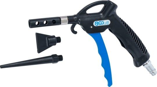 Suction/Blast Gun (compressed air) Air blow gun : with 3 attachments