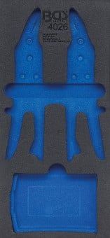 Pull-Out Compartment, drawer (tool trolley) 1/3 Tool Tray (408x189x32 mm), empty, for 5-piece