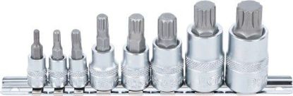 Socket Wrench Set 8-Piece Bit Socket Set, Spline, 3/8"