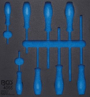 Pull-Out Compartment, drawer (tool trolley) 2/3 Tool Tray (408x378x32 mm), empty, for 8-piece