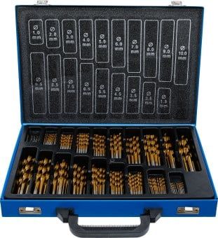 Twist Drill Bit Set 170-piece Twist Drill Set, HSS, Titanium Coated