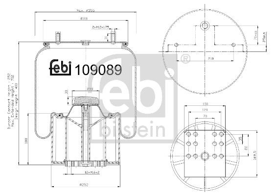 Bellow, air suspension Bergische Achsen 05.429.43.51.0