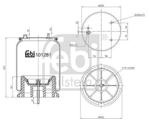 Bellow, air suspension DAF 1698 436