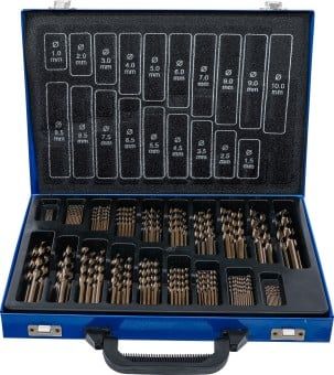 Twist Drill Bit Set 170-piece Twist Drill Set, HSS, 5% Cobalt Coated