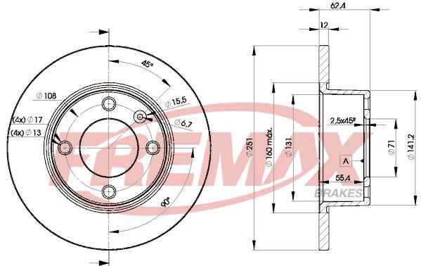 Brake Disc XANTIA Break (X1_, X2_), XM Break (Y4)