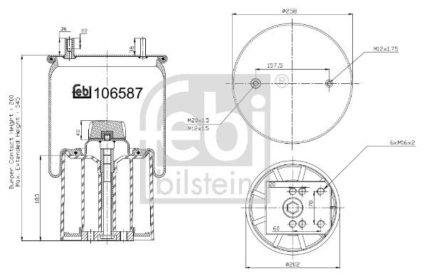 Bellow, air suspension Bergische Achsen 05.429.43.26.0