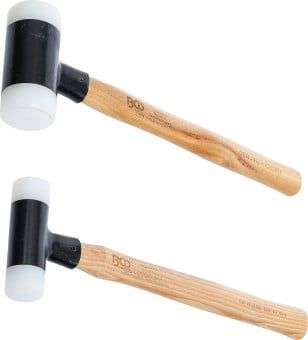 Soft Face Hammer 2-piece Nylon Mallet Set with Hickory Handle
