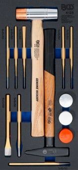 Workshop Trolley Inlay 1/3 Tool Tray: 14-piece Hammer with Interchangeabl