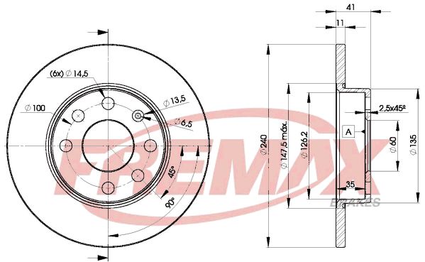 Brake Disc CORSA C (F08, F68) ilma ABSita