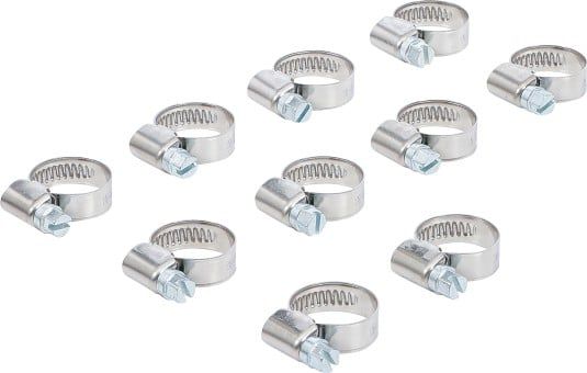Assortment, hose clamps Hose Clamp, 12x20 mm, Stainless Steel, 10 pcs.