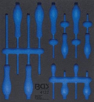 Pull-Out Compartment, drawer (tool trolley) 2/3 Tool Tray (408x378x32 mm), empty, for 12-piece