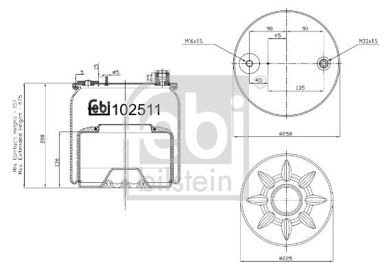 Bellow, air suspension Mercedes-Benz LKW 960 320 60 57