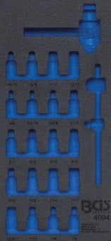 Pull-Out Compartment, drawer (tool trolley) 1/3 Tool Tray (408x189x32 mm), empty, for 22-piece