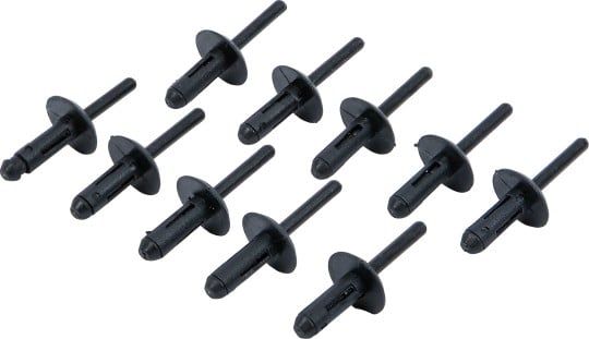 Blind Rivet Plastic Rivets Set for BGS 8463, 6.3 x 25.2 mm, 10