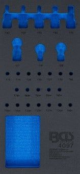 Pull-Out Compartment, drawer (tool trolley) 1/3 Tool Tray (408x189x32 mm), empty, for 27-piece