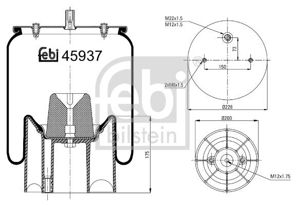 Bellow, air suspension Schmitz Cargobull 016 512