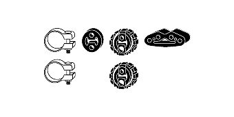 Mounting Kit, exhaust system Fiat Palio Weekend 75