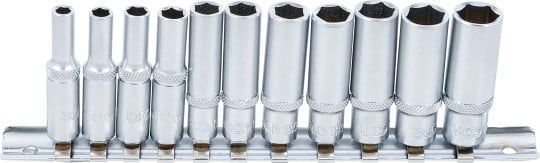 Socket Wrench Insert 11-piece Deep Socket Set, 1/4", in INCH