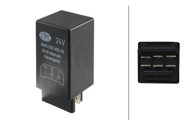 Relay, wipe/wash interval 24V - 5WG-002-450-197