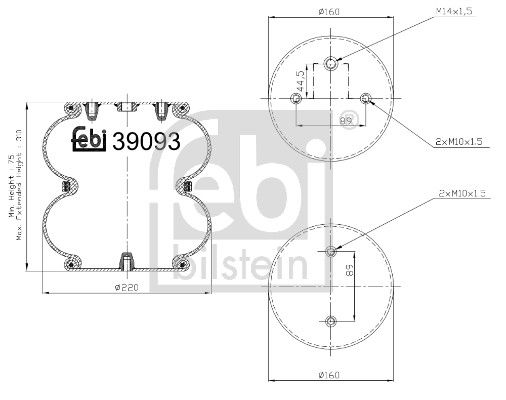 Bellow, air suspension Scania 1 863 244