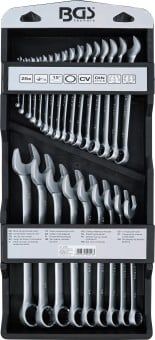 Spanner Set, ring/open ended 25-piece Combination Spanner Set, 6-32 mm