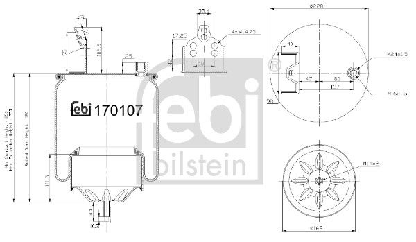 Bellow, air suspension Volvo Lkw 21961448
