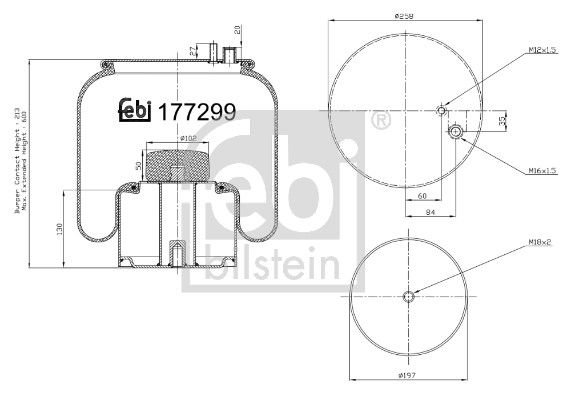 Bellow, air suspension M A N 81.43600.6002