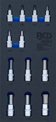 Socket Wrench Set 1/3 Tool Tray for Workshop Trolleys: 12-piece 1/2"