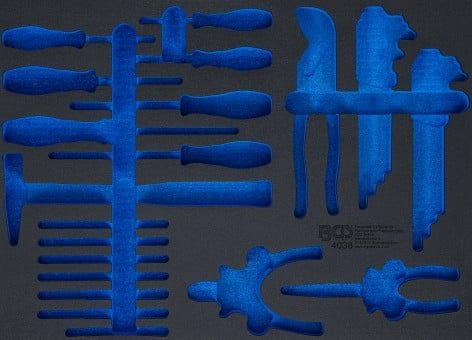 Pull-Out Compartment, drawer (tool trolley) 3/3 Tool Tray (408x467x32 mm), empty, for 36-piece