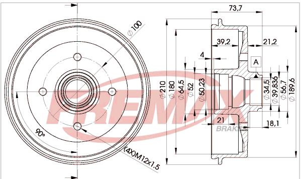 Brake Drum GOLF II (19E, 1G1), POLO (6N2)