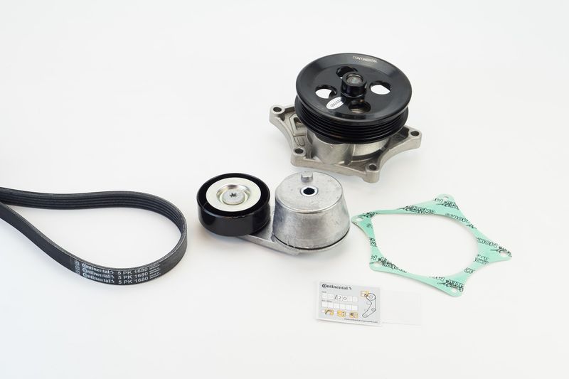 Water Pump + V-Ribbed Belt Kit