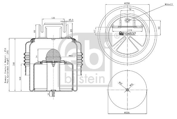 Bellow, air suspension Volvo Lkw 22047988