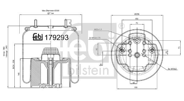 Bellow, air suspension Bergische Achsen 05.429.43.21.0