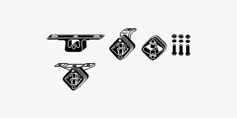 Mounting Kit, exhaust system BMW 540i E60/E61