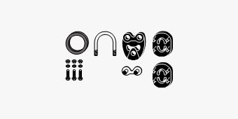 Mounting Kit, exhaust system Mercedes 300TD