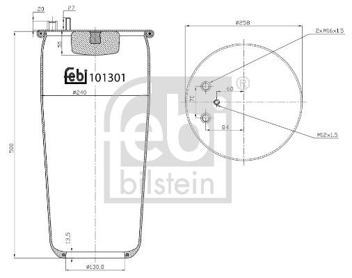 Bellow, air suspension M A N 81436010173
