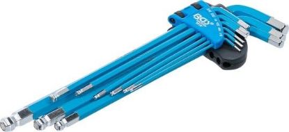 Angled Screwdriver Set 9-piece L-Type Key Set, inner hex., extra long, in