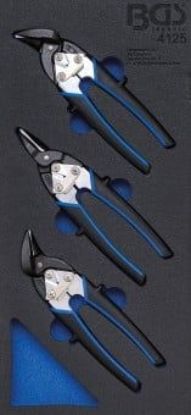 Sheet Metal Shears Set 1/3 Tool Tray: 3-piece Mini Body Sheet Shears