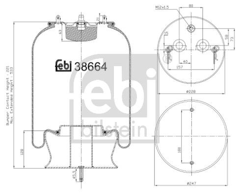 Bellow, air suspension Scania 1 386 199