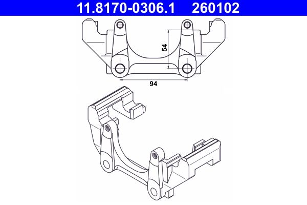 Bracket, brake caliper VAG - 3A0 615 125