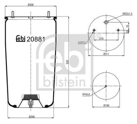 Bellow, air suspension Bergische Achsen 05.429.40.01.0