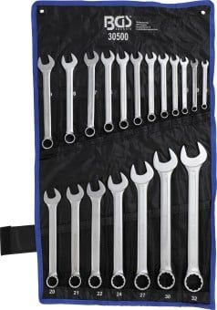 Spanner Set, ring/open ended 19-piece Combination Spanner Set, 8-32 mm