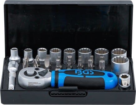 Socket Wrench Set 28-piece Socket Set, 1/4"
