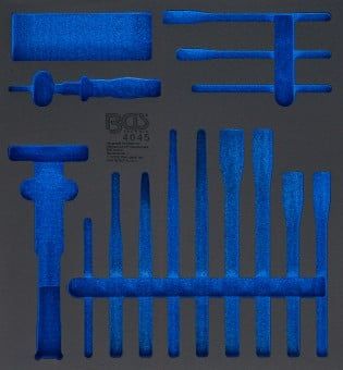 Pull-Out Compartment, drawer (tool trolley) 2/3 Tool Tray (408x378x32 mm), empty, for 15-piece