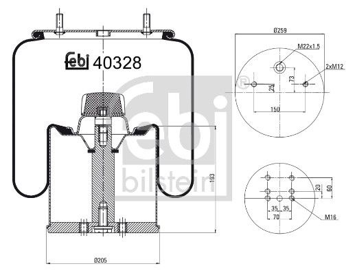 Bellow, air suspension Bergische Achsen 05.429.41.28.1