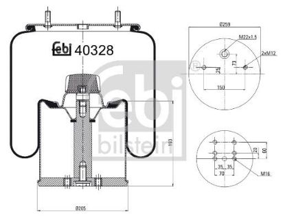 Bellow, air suspension Bergische Achsen 05.429.41.28.1