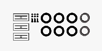 Mounting Kit, exhaust system Mercedes 230SL-280SL